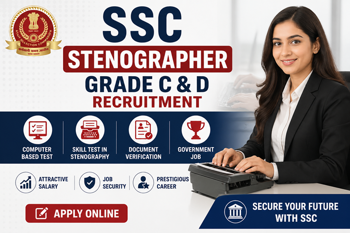 SSC Stenographer Grade C & D Recruitment 2026 Notification Out – 731 Vacancies, Apply Online