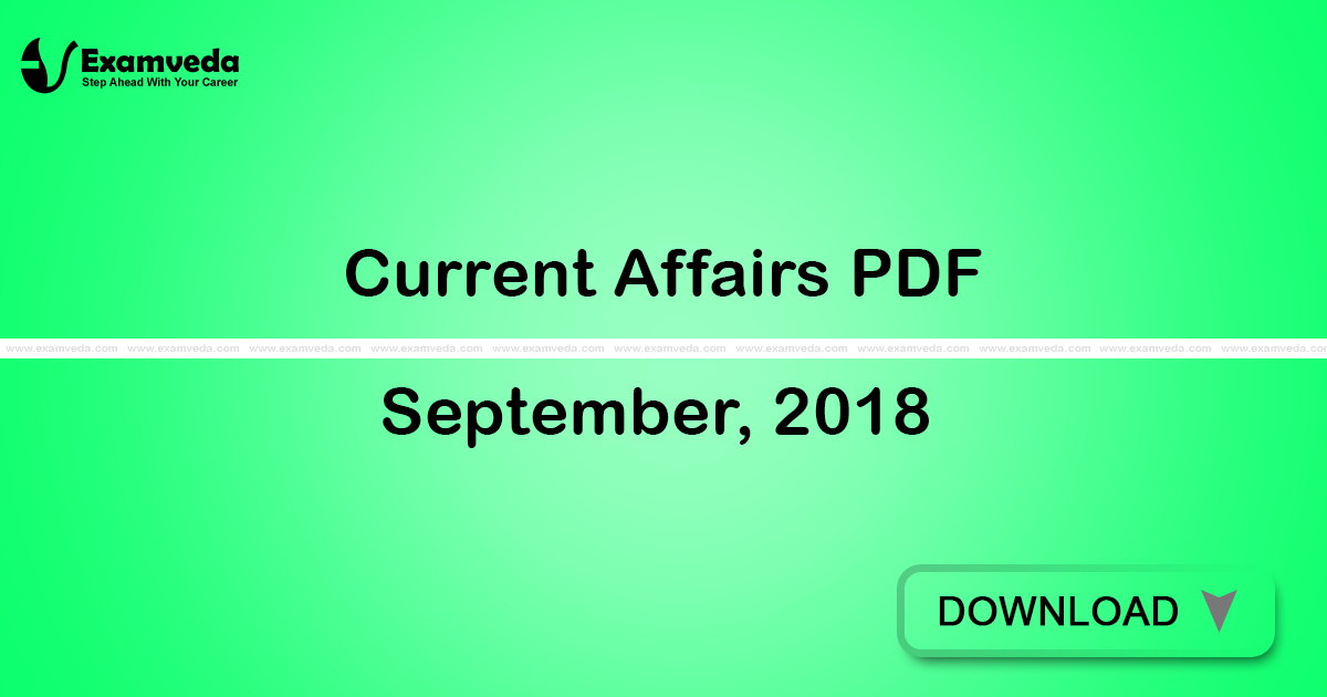 Current Affairs September, 2018 PDF | eBook